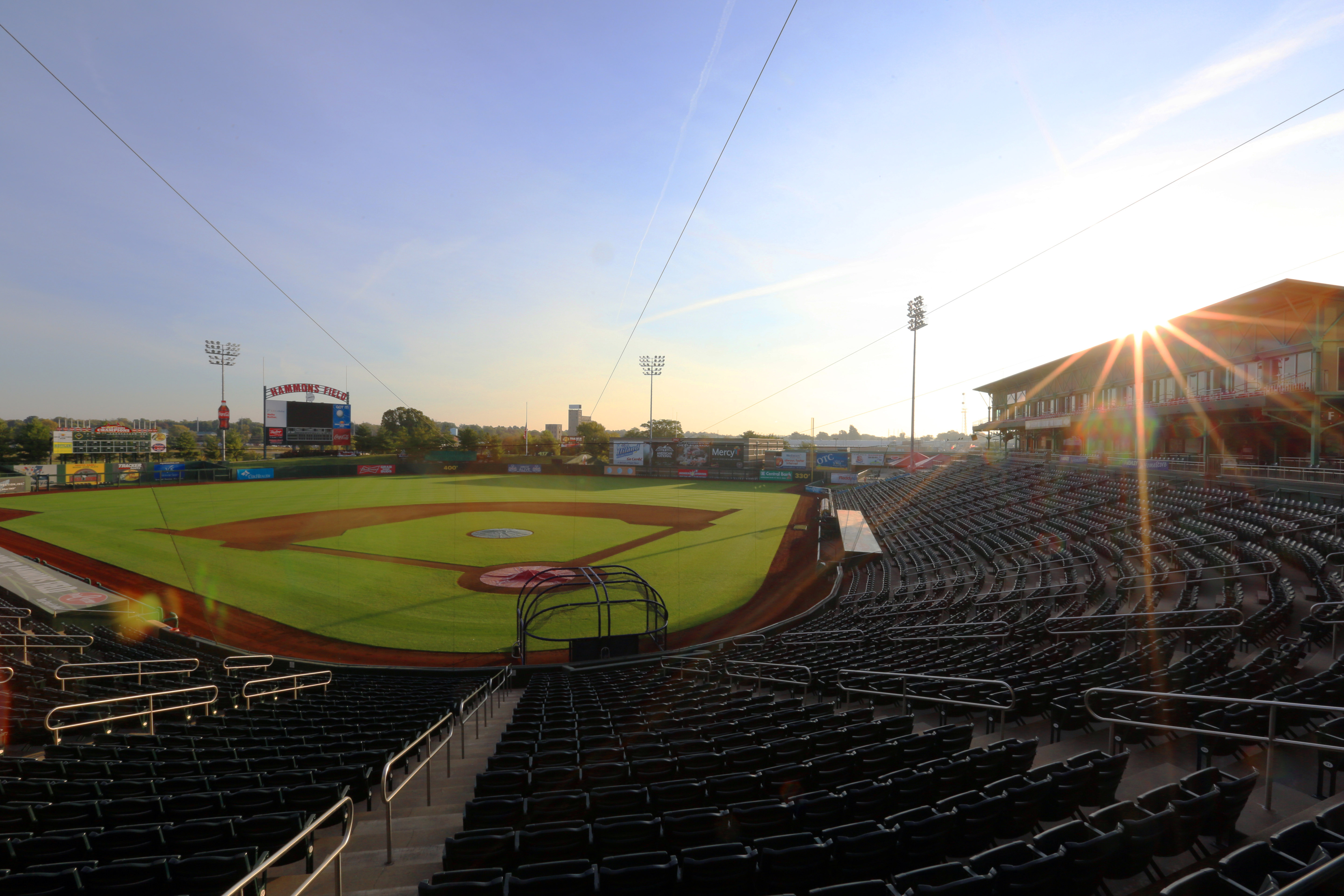Bird’s-eye view at Hammons Field for Springfield Cardinals baseball in Missouri