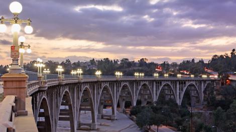 The Colorado Street Bridge, a Beaux Arts-style concrete arch built in 1913