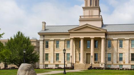 The Old Capitol Building, now a museum at the University of Iowa campus