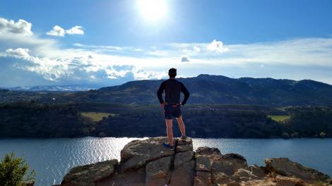 Overlooking a portion of the 10.4-kilometer Horsetooth Reservoir near Fort Collins
