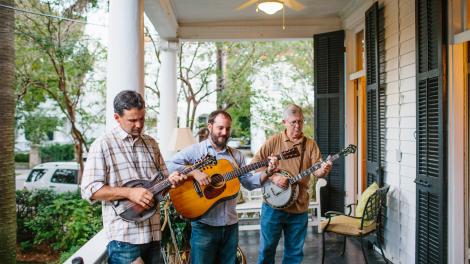 Musicians at porch party in Charleston