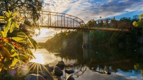 The Fair Oaks Bridge crosses over the American River