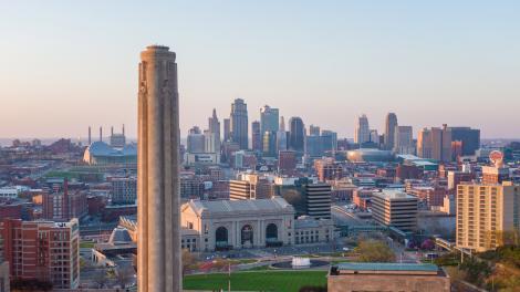 カンザスシティのダウンタウンの眺め