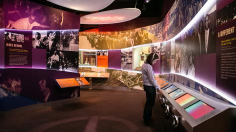 Walking through the exhibits at the B.B. King Museum in Indianola, Mississippi