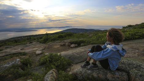 Sunrise at Cadillac Mountain at Acadia National Park