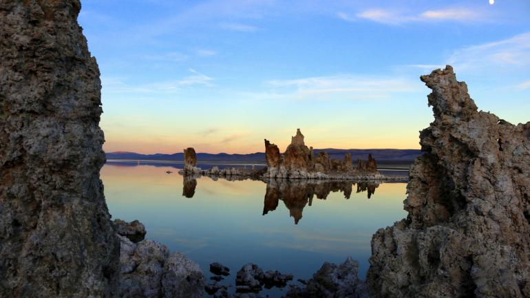 Sunset at Mono Lake highlights the beauty of this ancient body of water