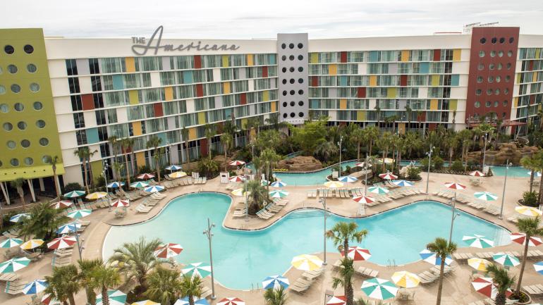 The pool at Universal's retro-inspired Cabana Bay Beach Resort The pool at Universal's retro-inspired Cabana Bay Beach Resort