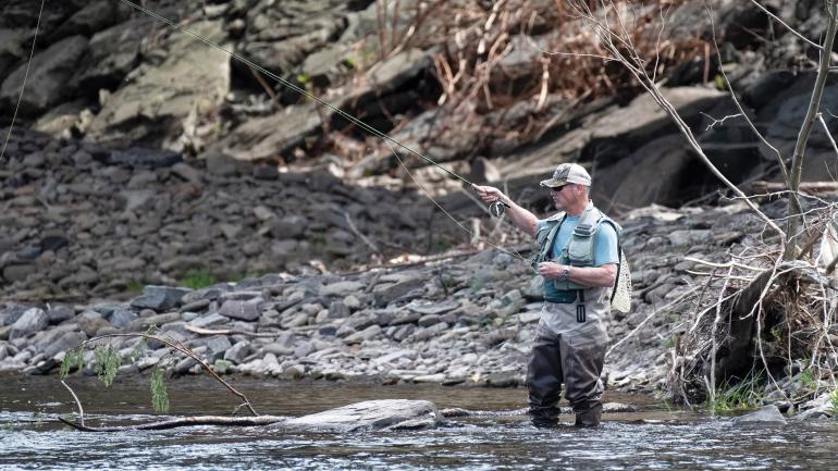 Fly-fishing on the Beaverkill River