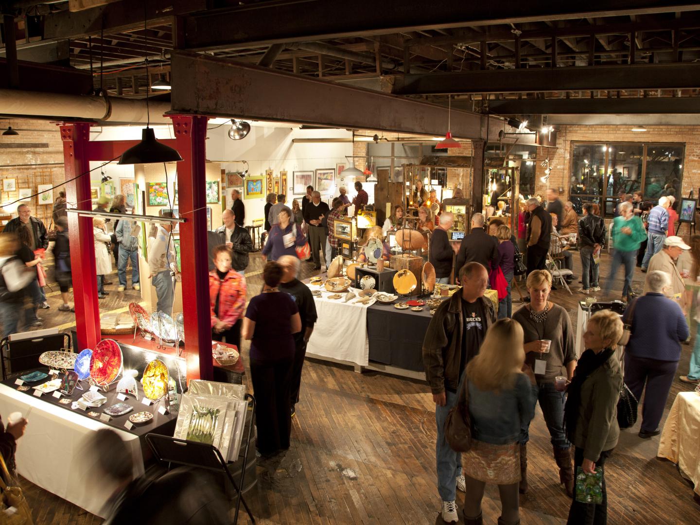 The crowd mingles at Spring ArtScene