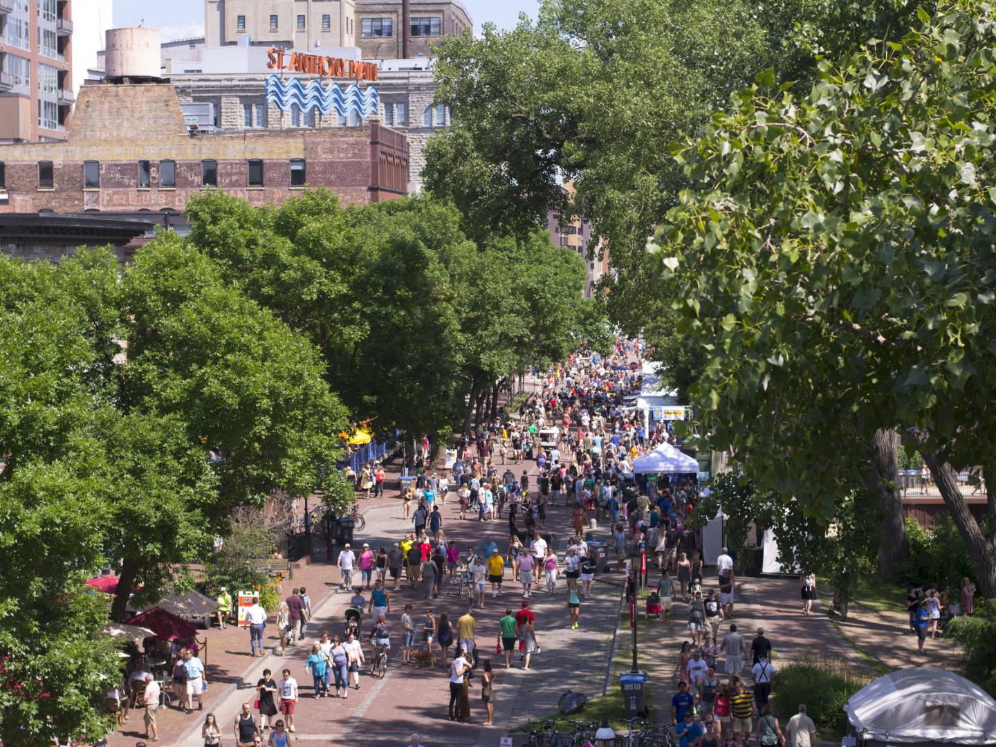 Main Street is the center of the action during the Stone Arch Bridge Festival