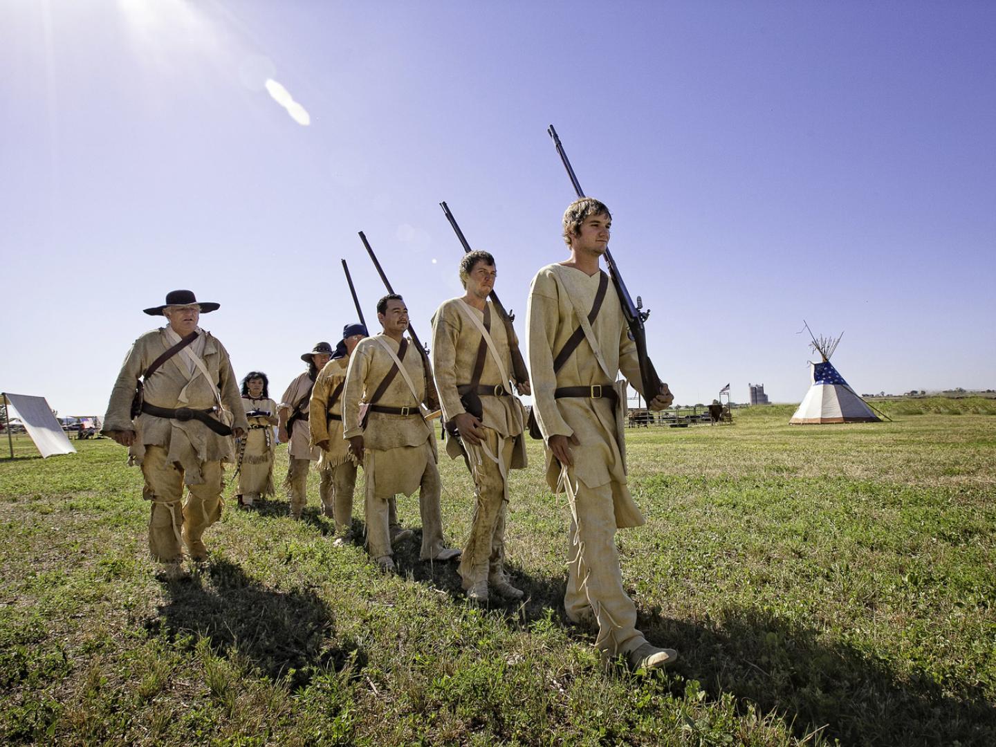Costumed reenactors at Clark Days, where visitors can learn about Montana history