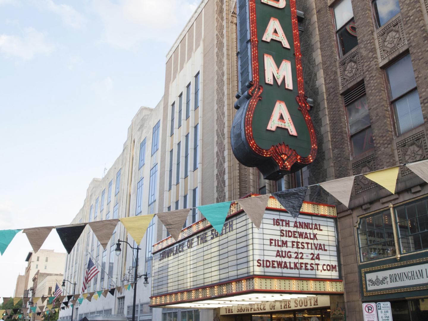 The Lyric Theatre marquee during the Sidewalk Film Festival