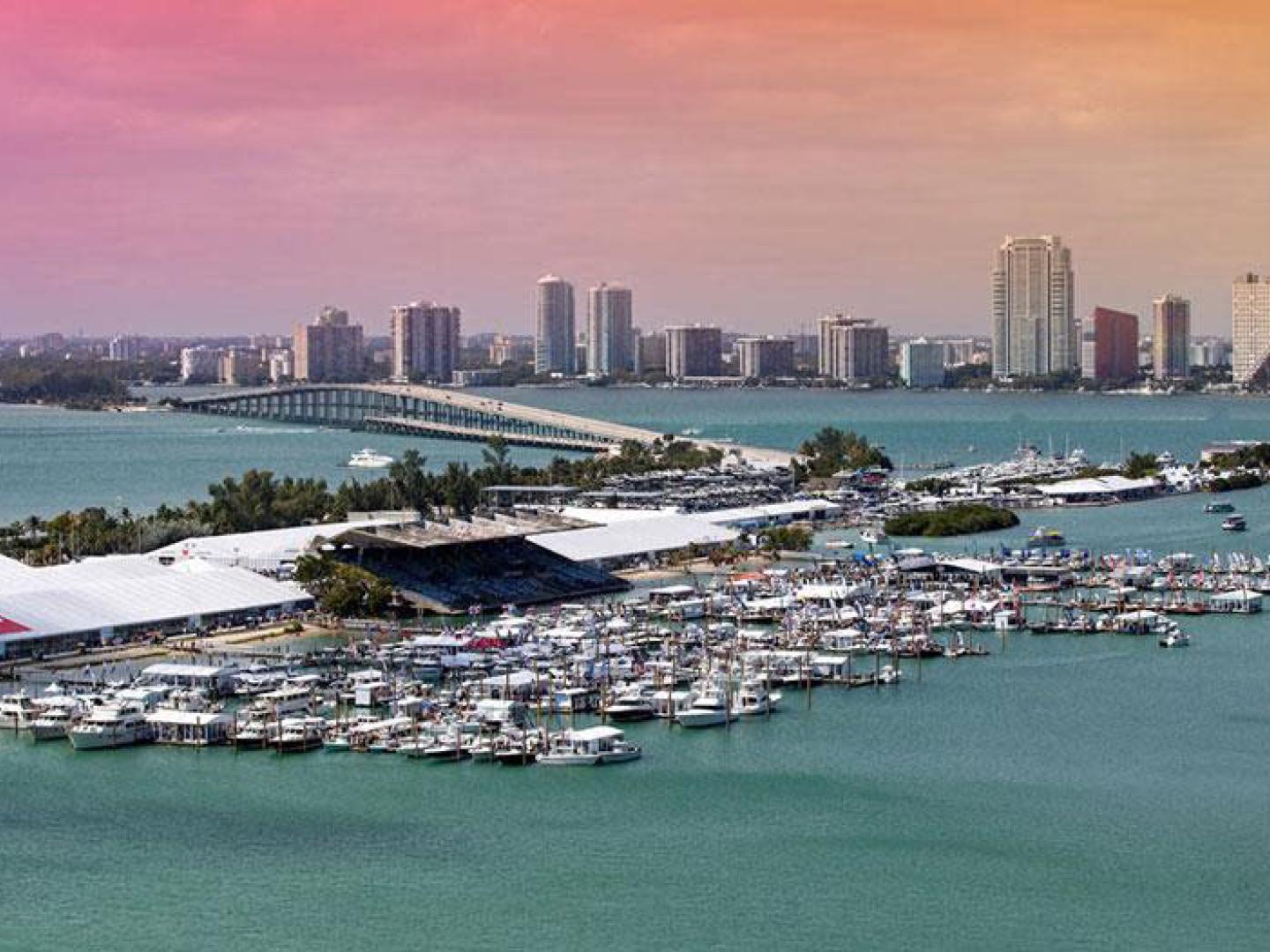 Miami International Boat Show at the Miami Marine Stadium Park & Basin in Florida