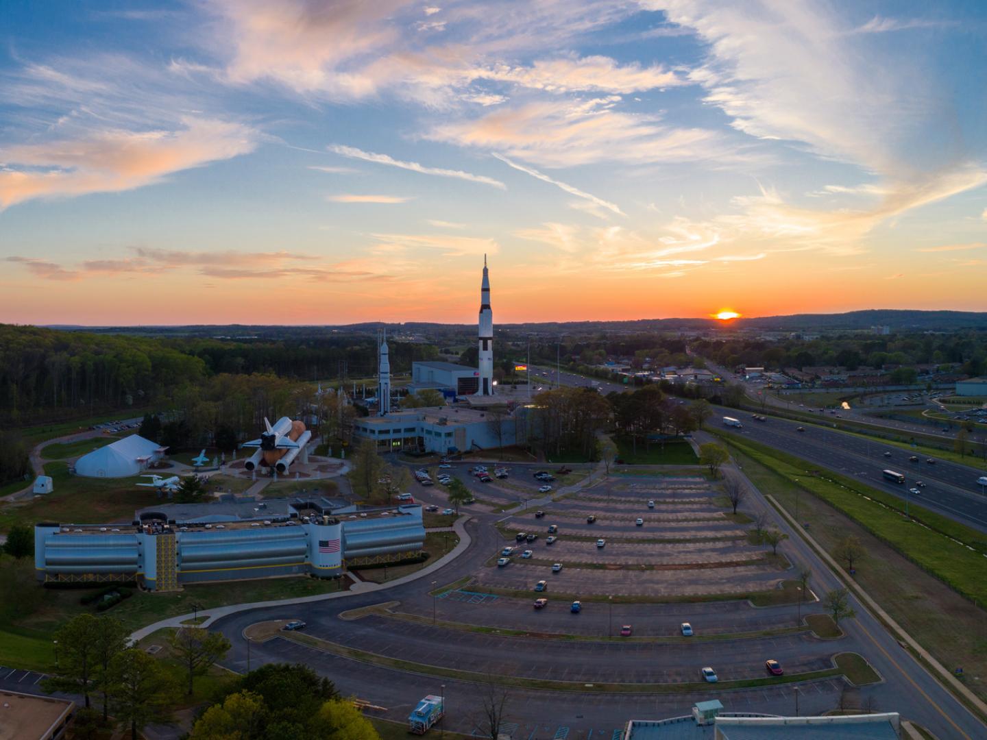 Overlooking the Space and Rocket Center in Huntsville, Alabama