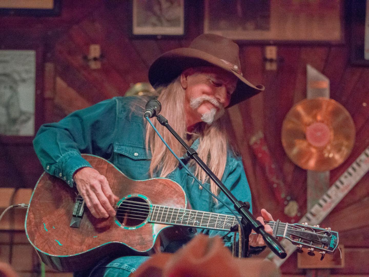 A songwriter performing during the Frank Brown International Songwriters' Festival in Gulf Shores, Alabama