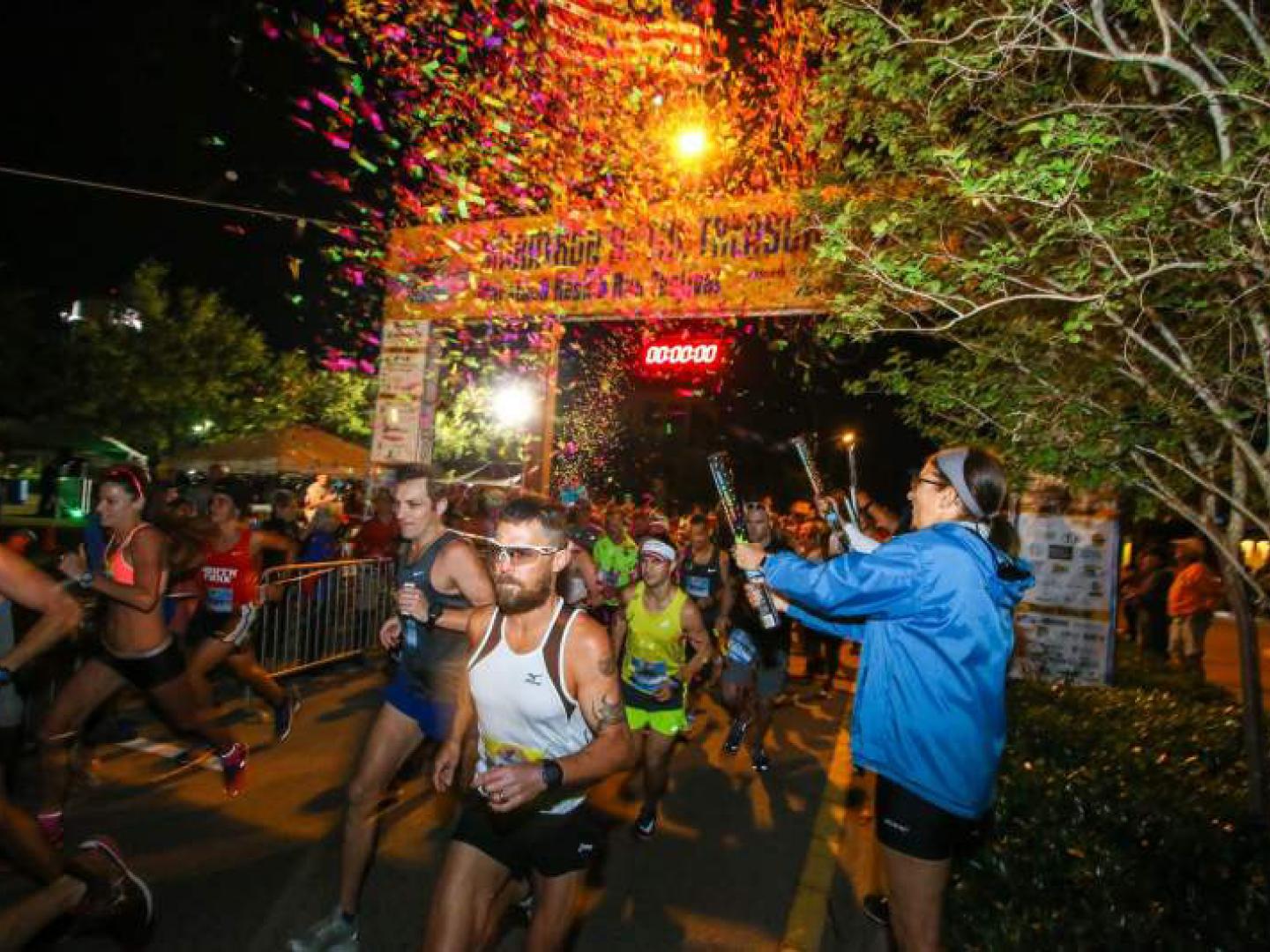 La línea de partida de la Marathon of the Treasure Coast en Florida