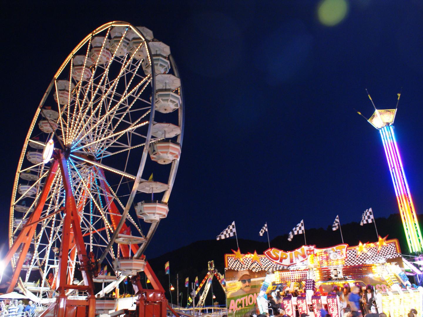 The Ferris wheel and other classic rides at the Altamont Fair near Albany, New York