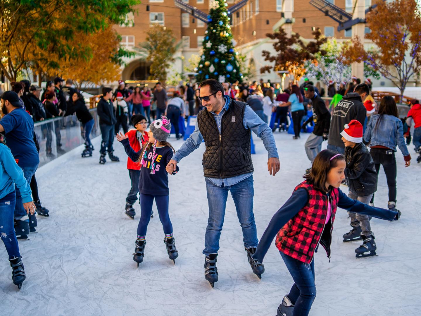 Ice skating in El Paso, Texas, during WinterFest