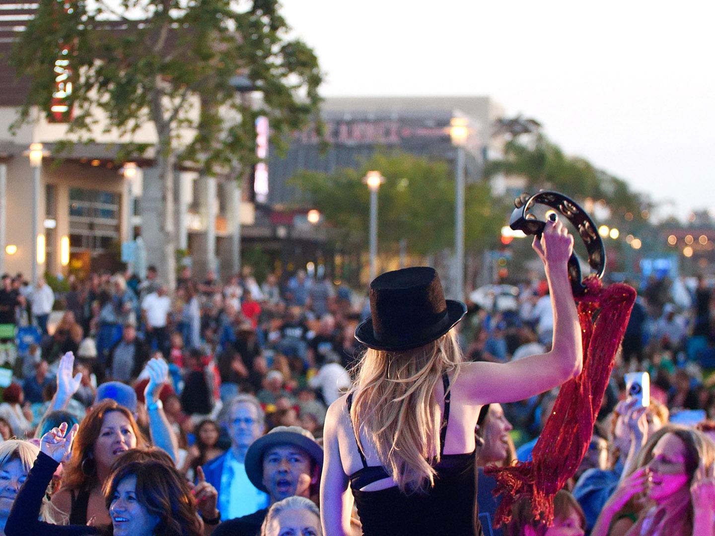 Enjoying live music at Rock the Collection, a summer concert series in Oxnard, California