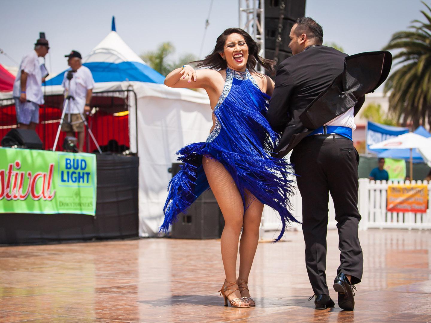 Dancers competing at the Oxnard Salsa Festival in California