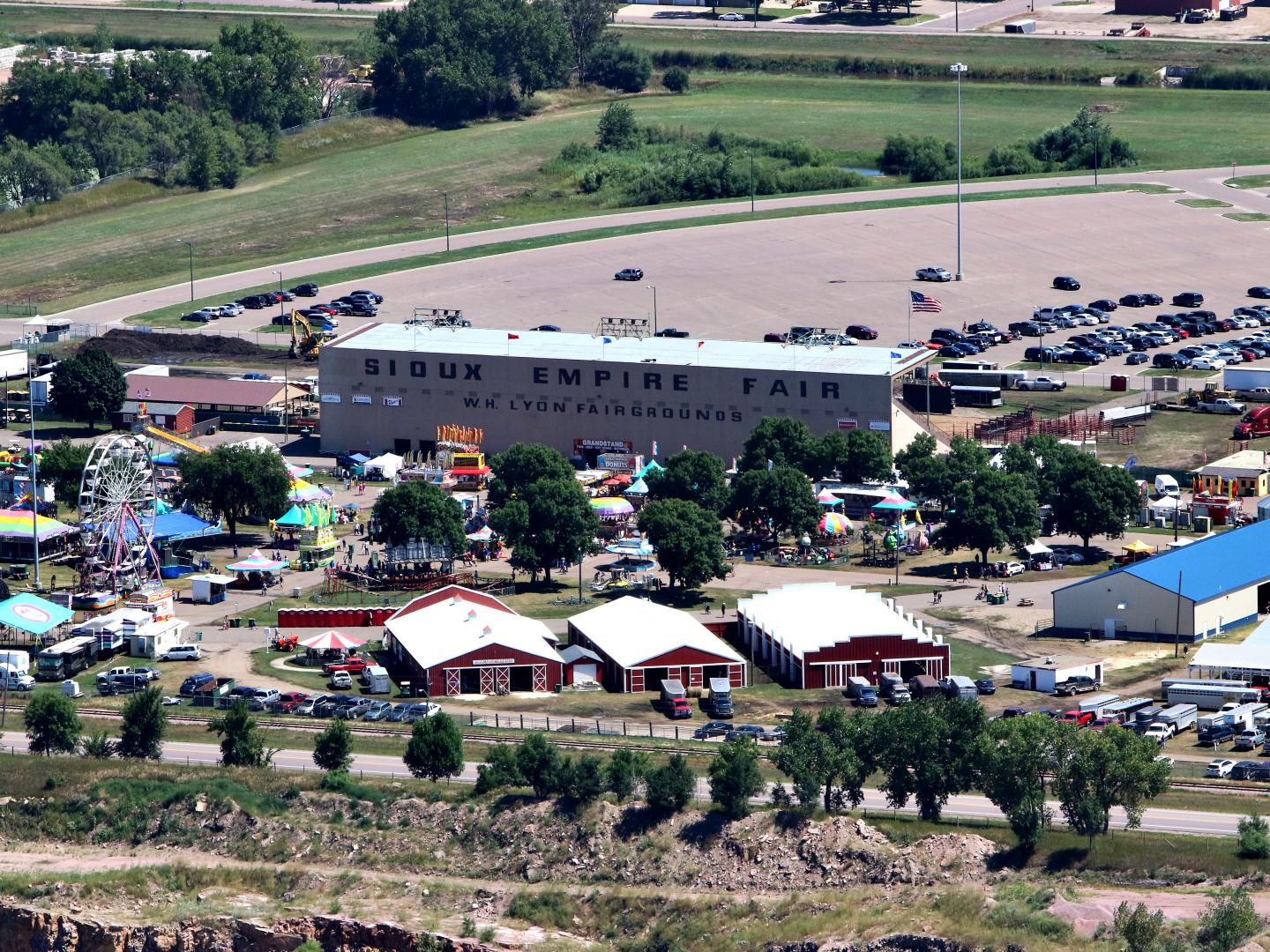 Aerial view of the Sioux Empire Fair in Sioux Falls, South Dakota