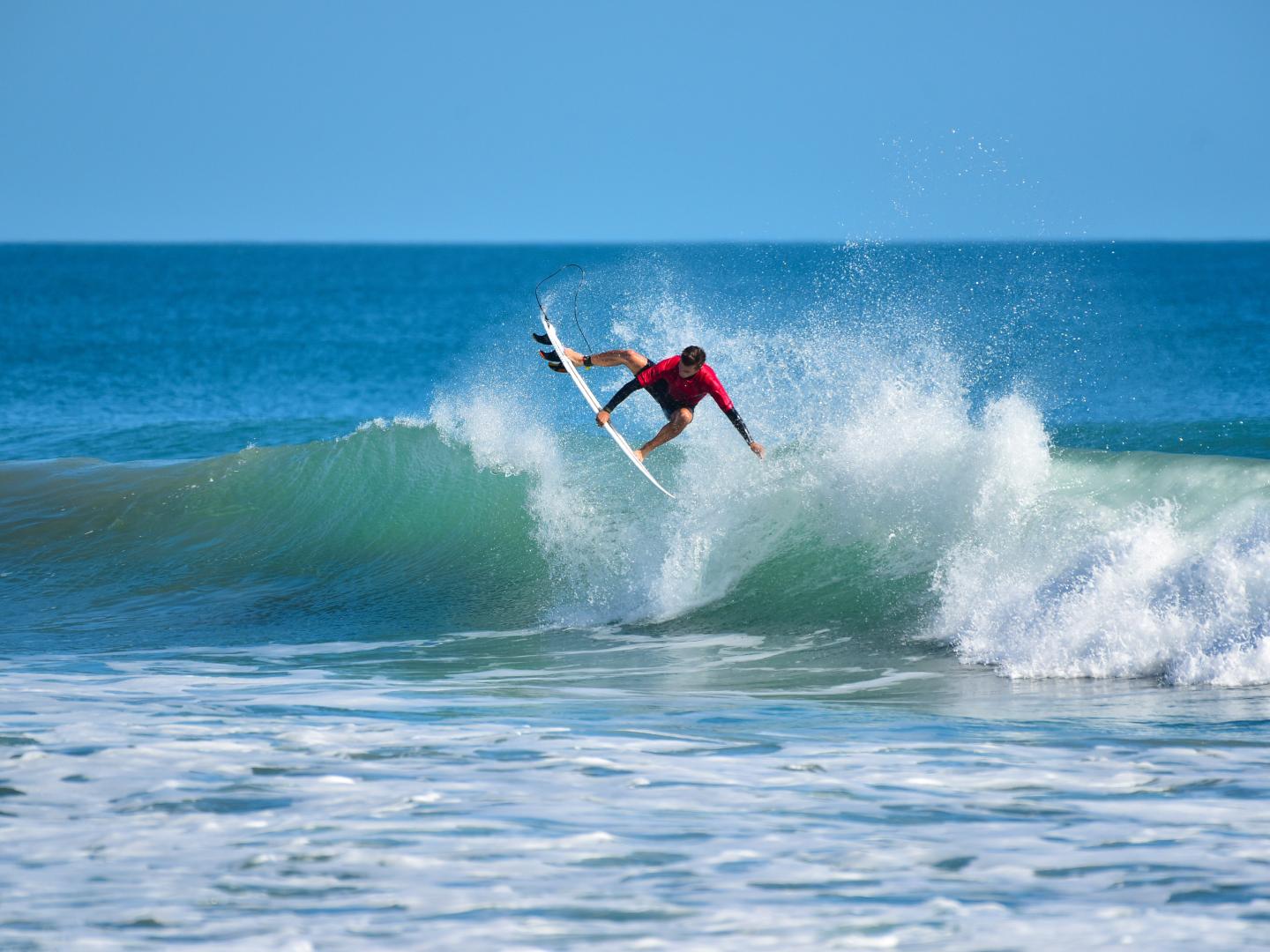 Surfing off the coast of Cocoa Beach, Florida