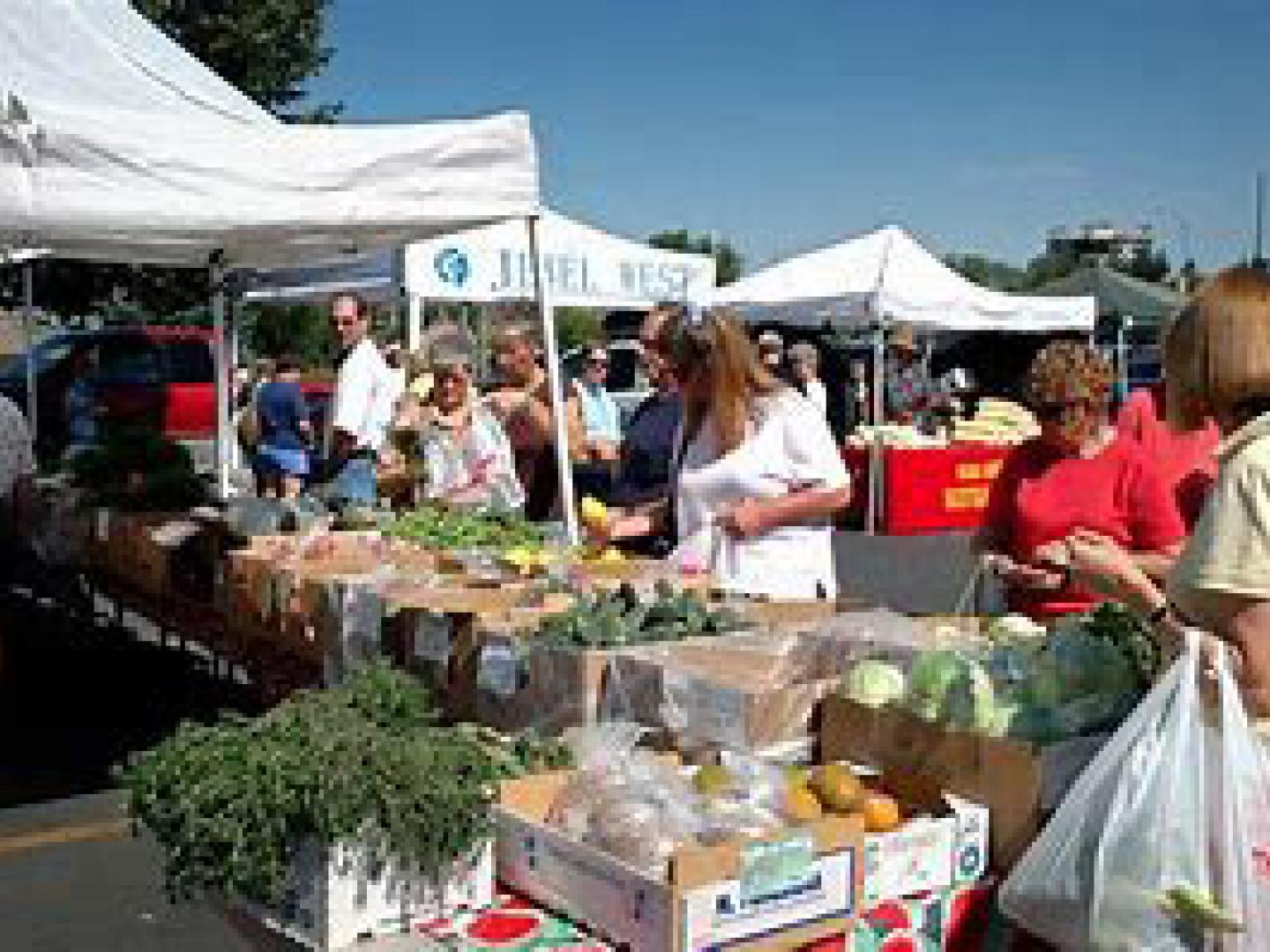 Comprando productos agrícolas en el Idaho Falls Farmers’ Market