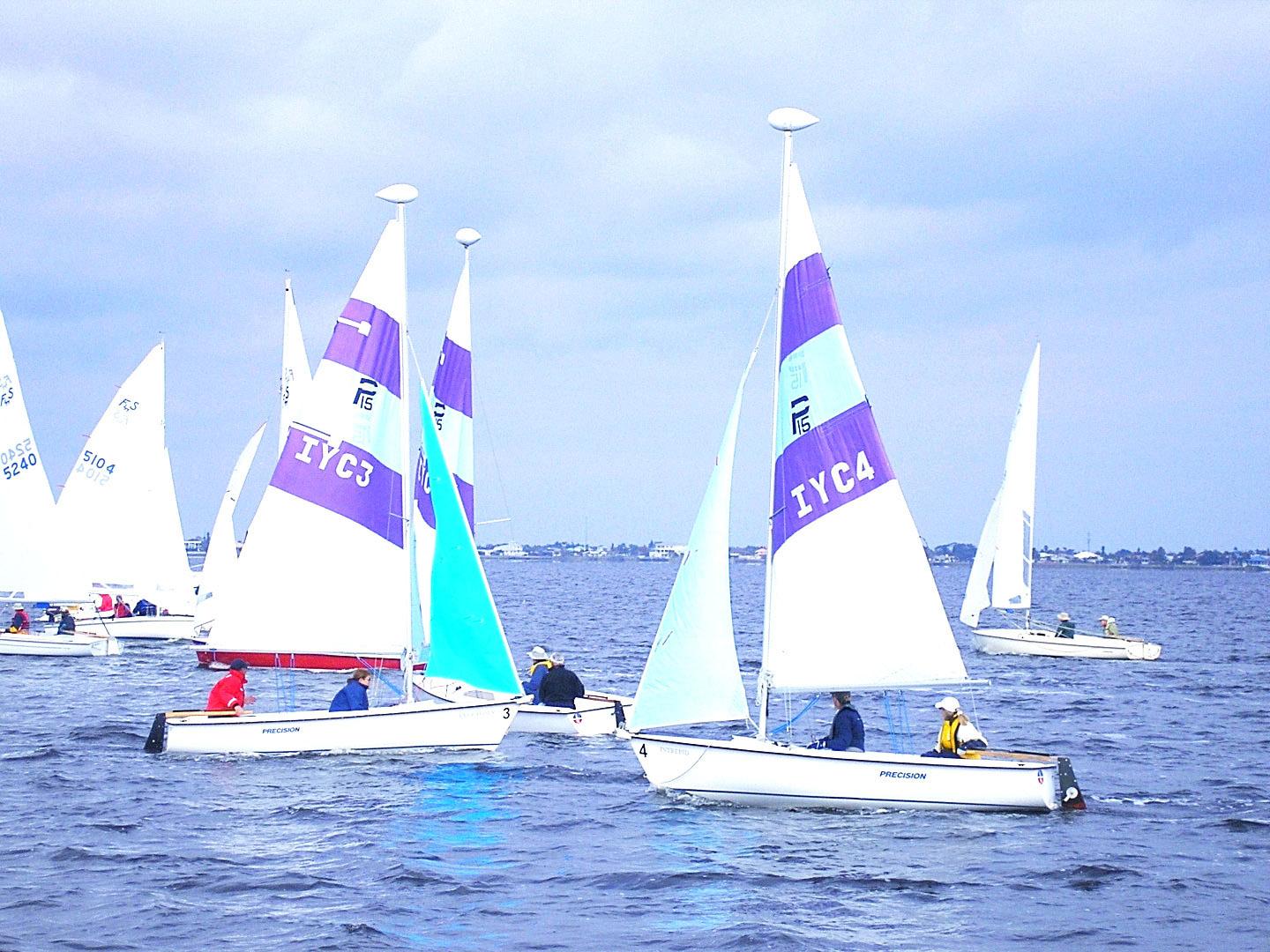Colorful sailboats on Charlotte Harbor in Florida