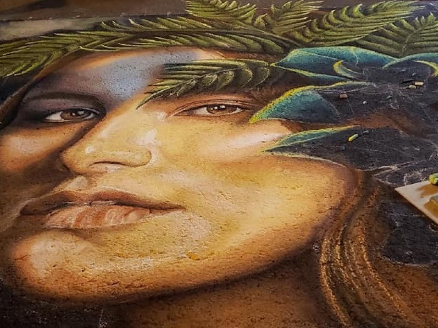 Intricate chalk art decorates the sidewalks at La Strada dei Pastelli Chalk Art Festival in Hillsboro, Oregon 