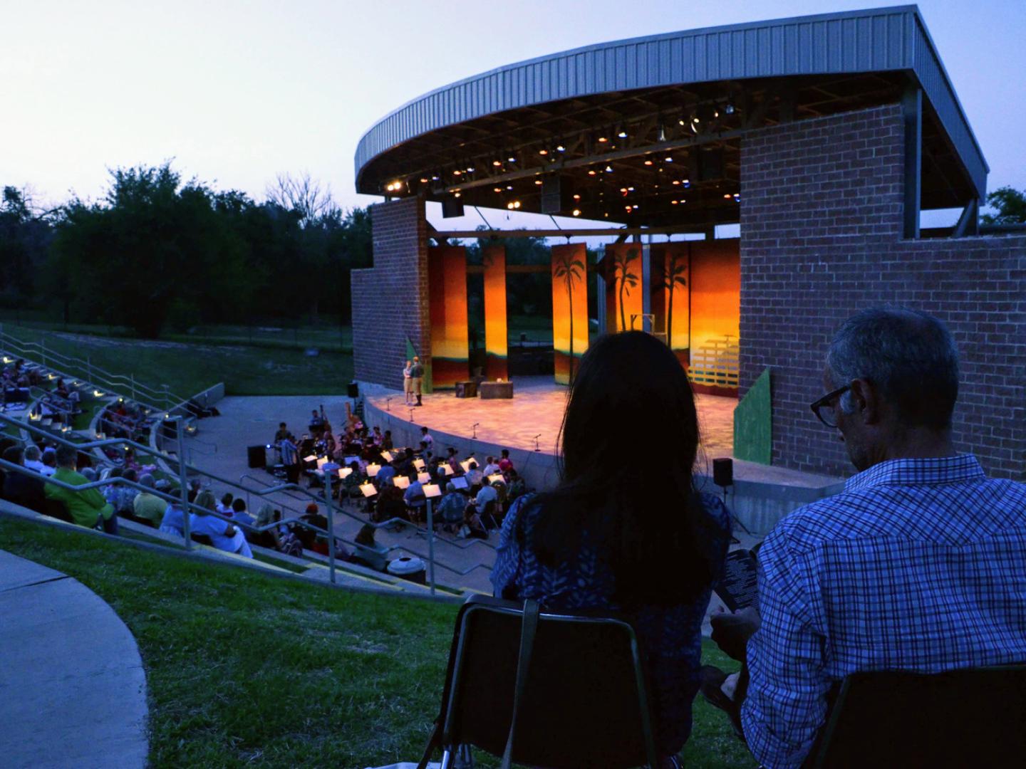 Enjoying live entertainment during the Moonlight Musicals event in Lubbock, Texas