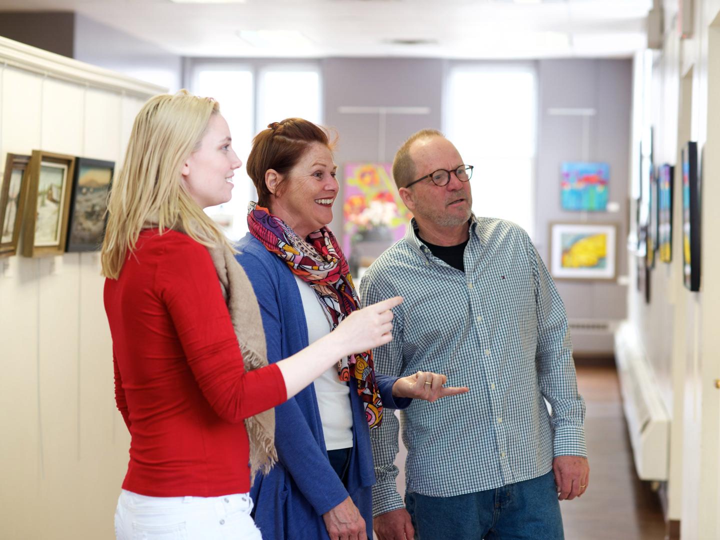 Admiring local art at the Fall Fest at the Strand Center for the Arts in Plattsburgh, New York