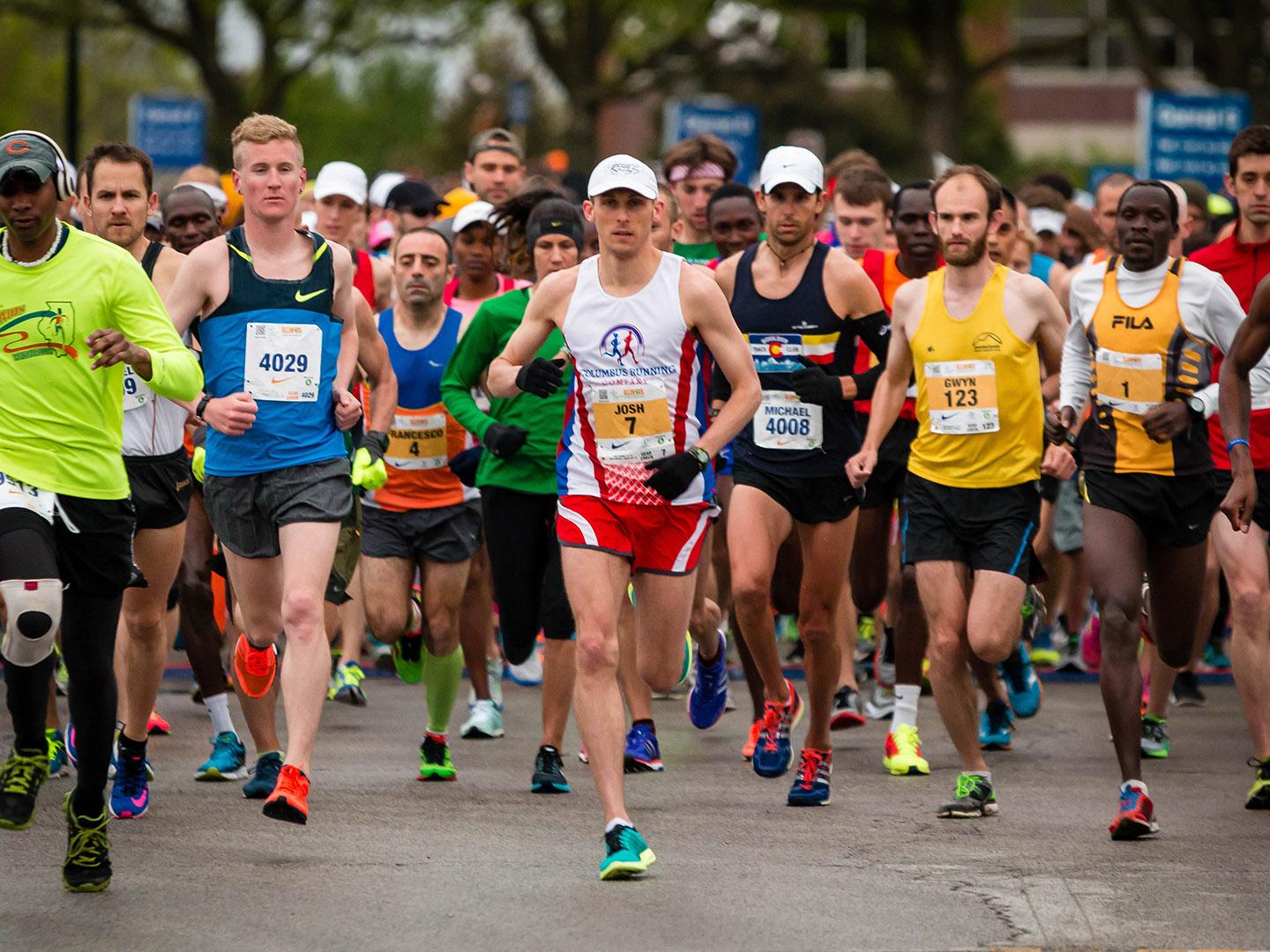 Teilnehmer beim Christie Clinic Illinois Marathon in Champaign, Illinois