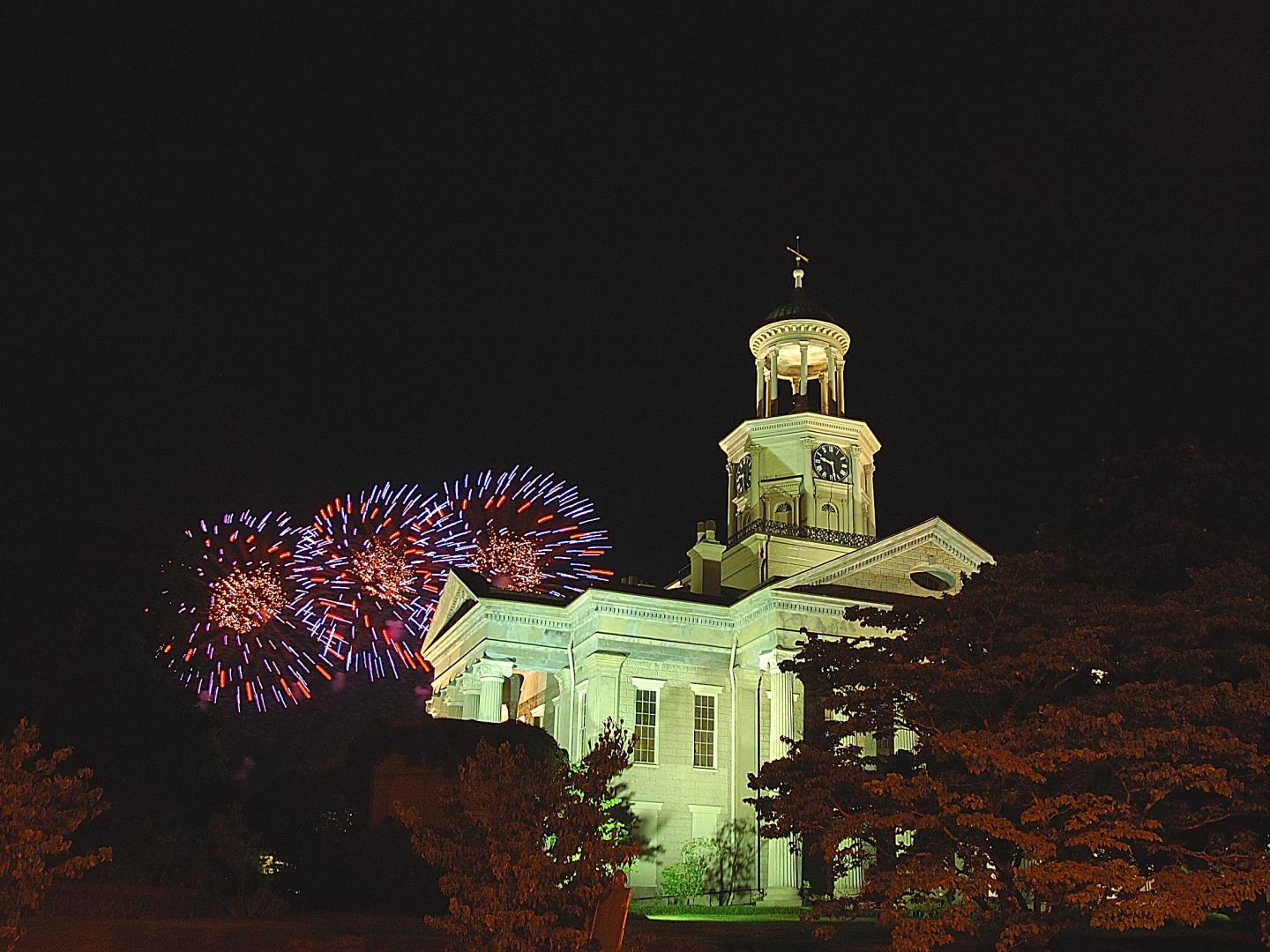 Fireworks on display in Downtown Vicksburg, Mississippi