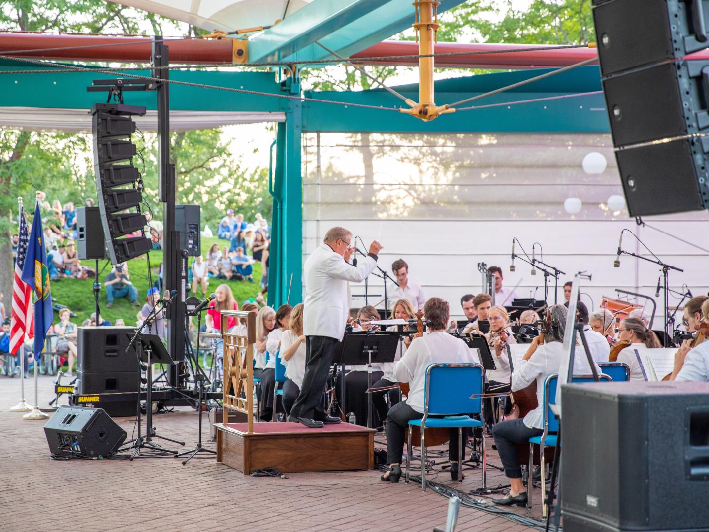 The Missoula Symphony plays in Caras Park in Missoula, Montana
