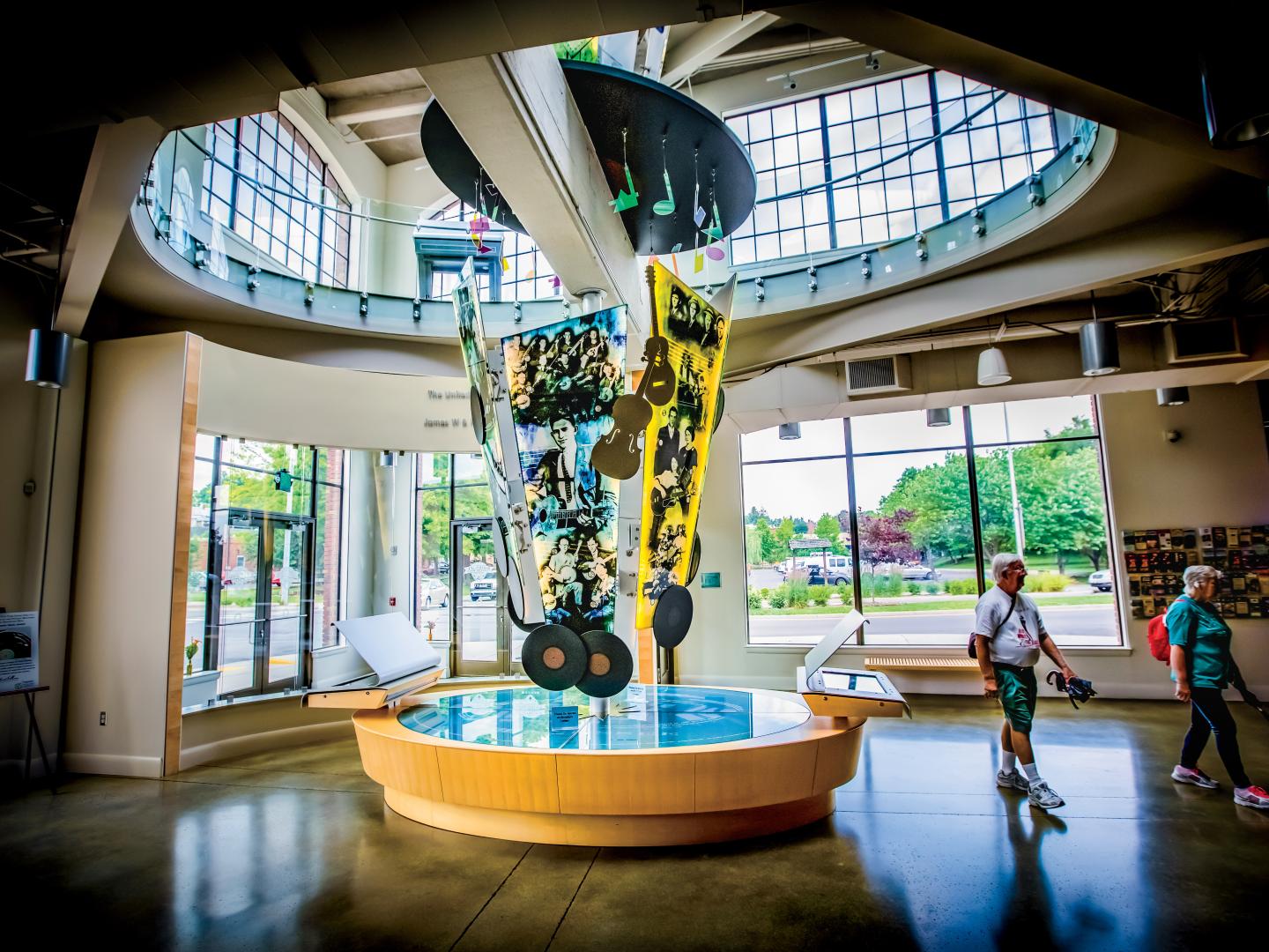 Colorful displays at the Birthplace of Country Music Museum in Bristol, Tennessee