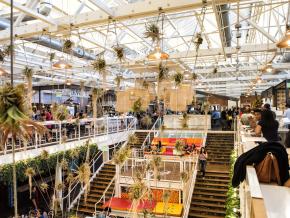 The Anaheim Packing District food hall, renovated from a former citrus packing house The Anaheim Packing District food hall, renovated from a former citrus packing house