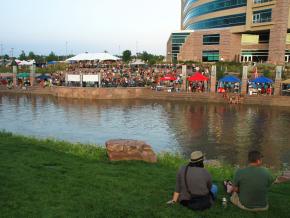 Gathering along the waterfront for the Downtown Riverfest