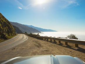 Mountain and ocean views along the Pacific Coast Highway in California