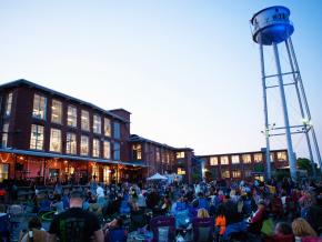 Enjoying live music and a festive atmosphere at Lowe Mill ARTS & Entertainment Enjoying live music and a festive atmosphere at Lowe Mill ARTS & Entertainment