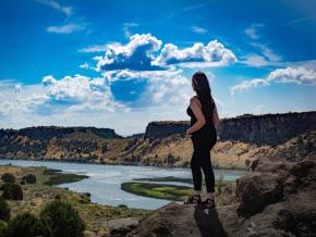 Superbe vue dans le Massacre Rocks State Park à American Falls, Idaho