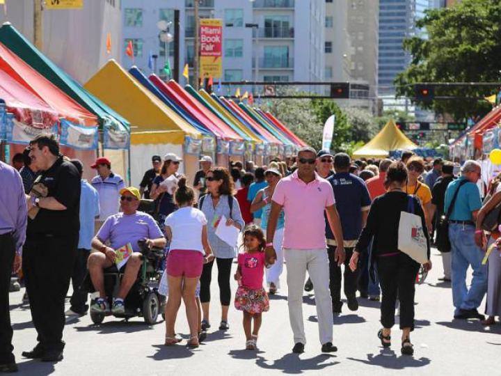 Miami Book Fair, an eight-day literary festival in downtown Miami, Florida