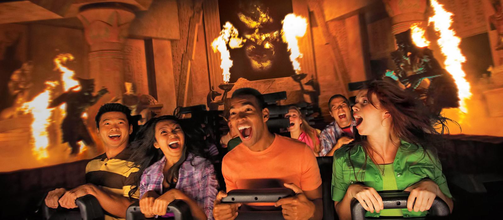 All smiles on the thrilling Revenge of the Mummy – The Ride