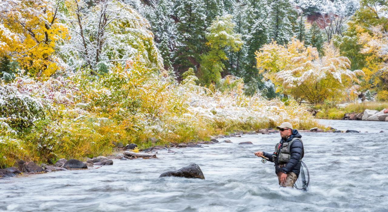 A solitary angler on a frosty morning