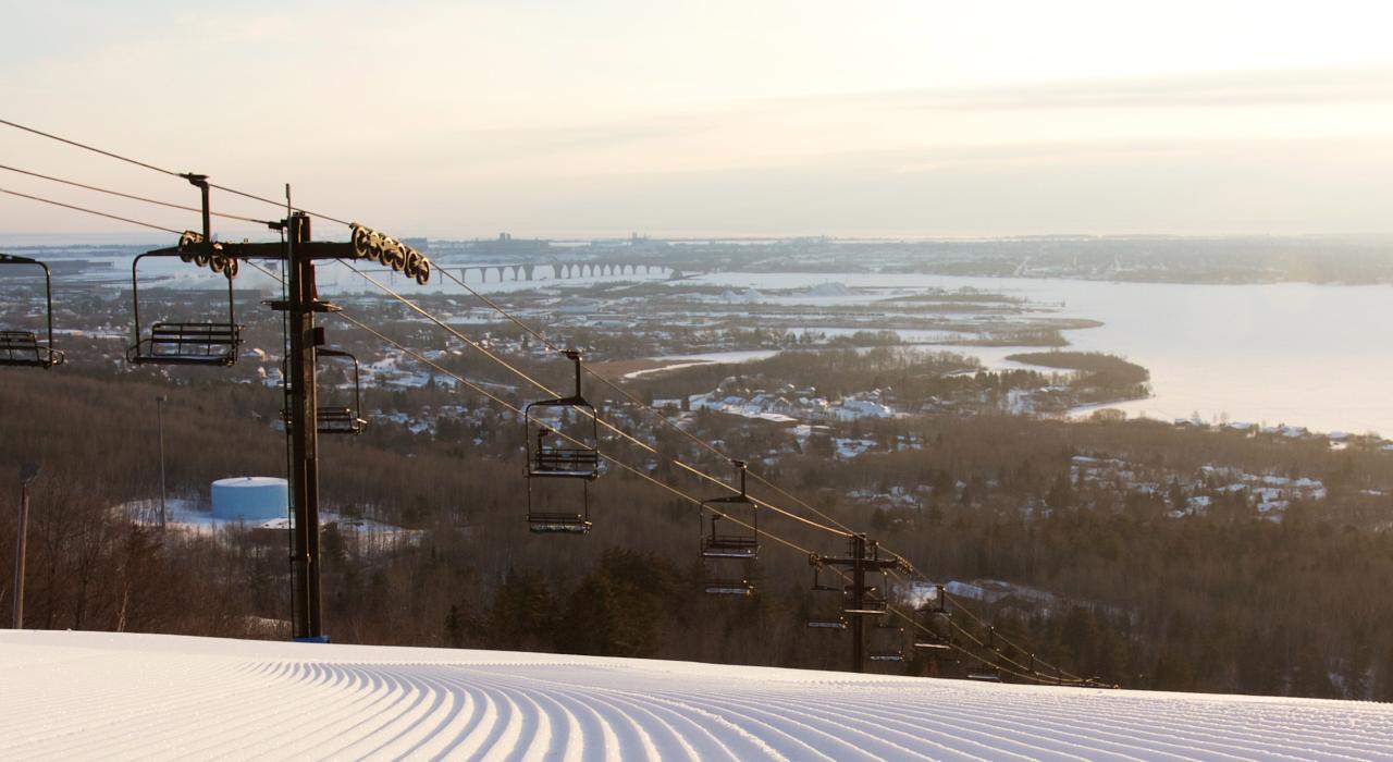 Spirit Mountain freshly-groomed and ready for skiers