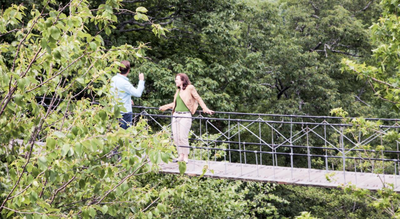 Footbridge at Rock City Gardens in Chattanooga, Tennessee