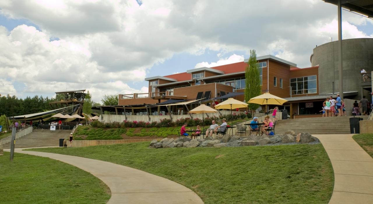 Waterfront dining at the U.S. National Whitewater Center in Charlotte, North Carolina