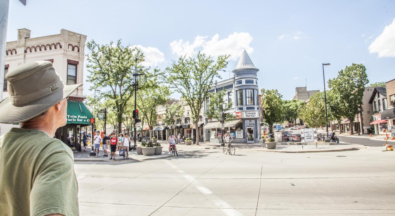 Shopping and dining options along pedestrian-friendly State Street