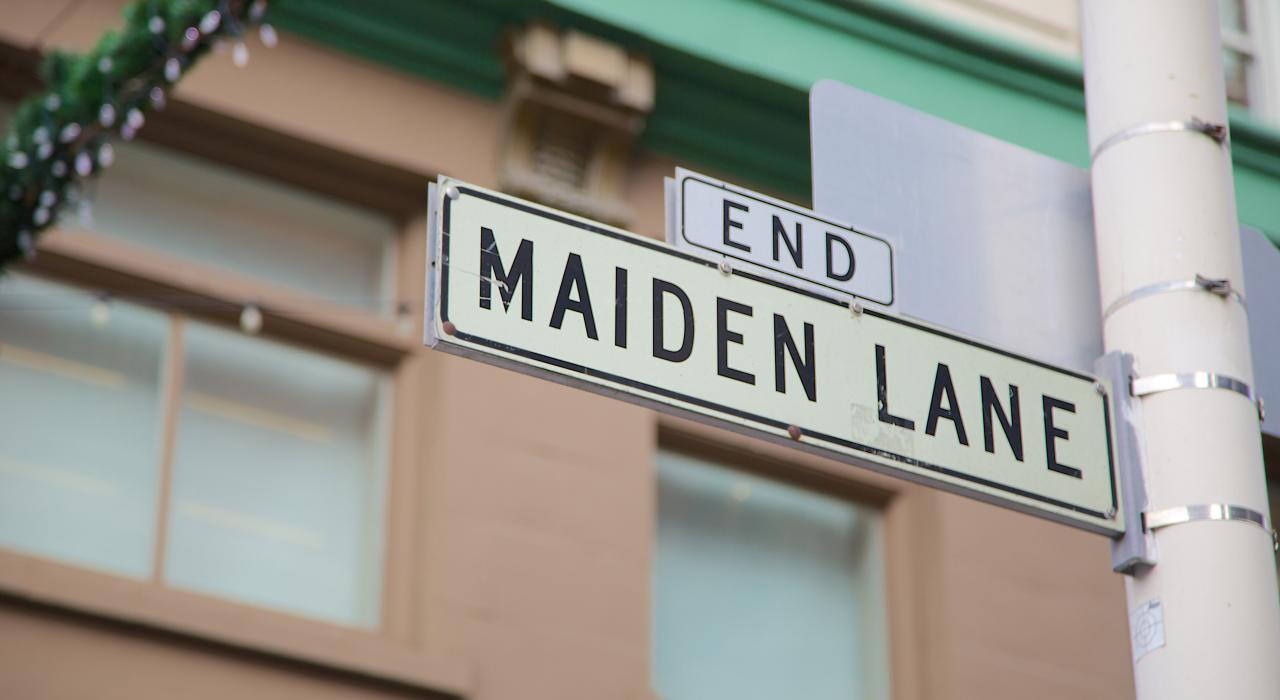 Luxury shopping on Maiden Lane in San Francisco, California