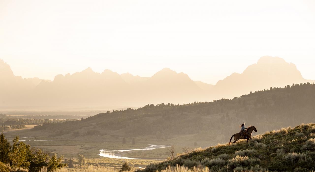 Horseback riding in the wilds of Wyoming