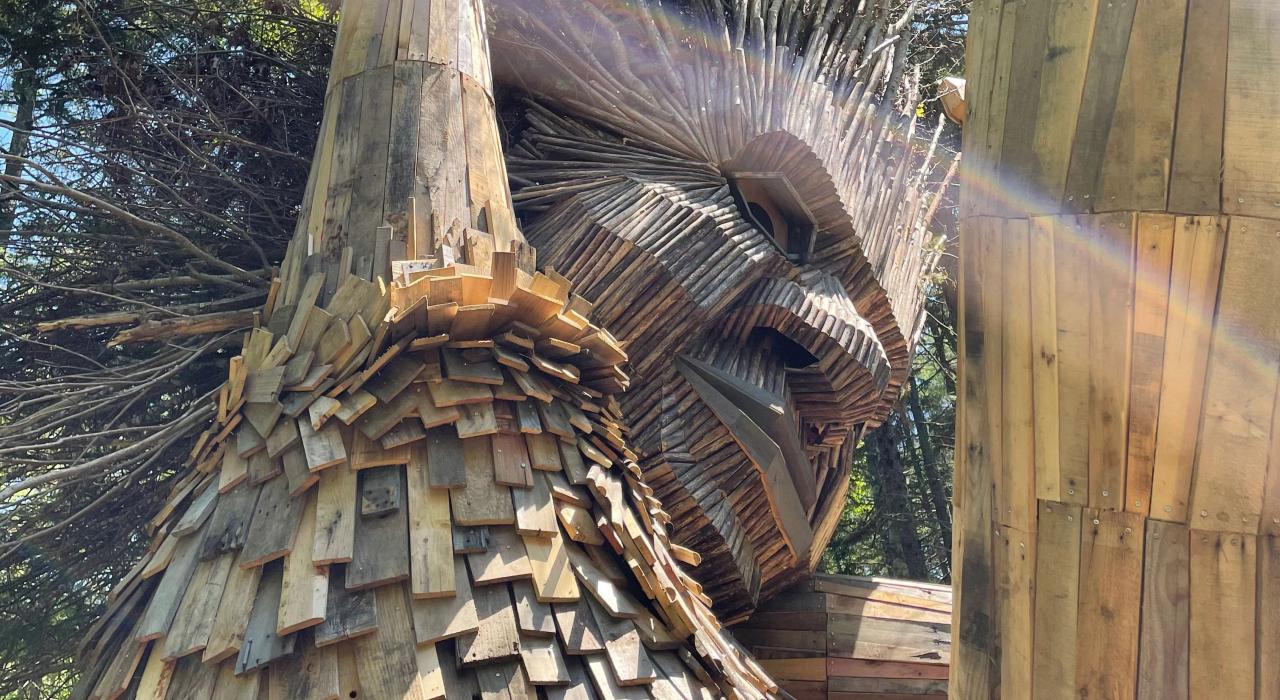 One of the famous trolls of the Coastal Maine Botanical Gardens in Boothbay